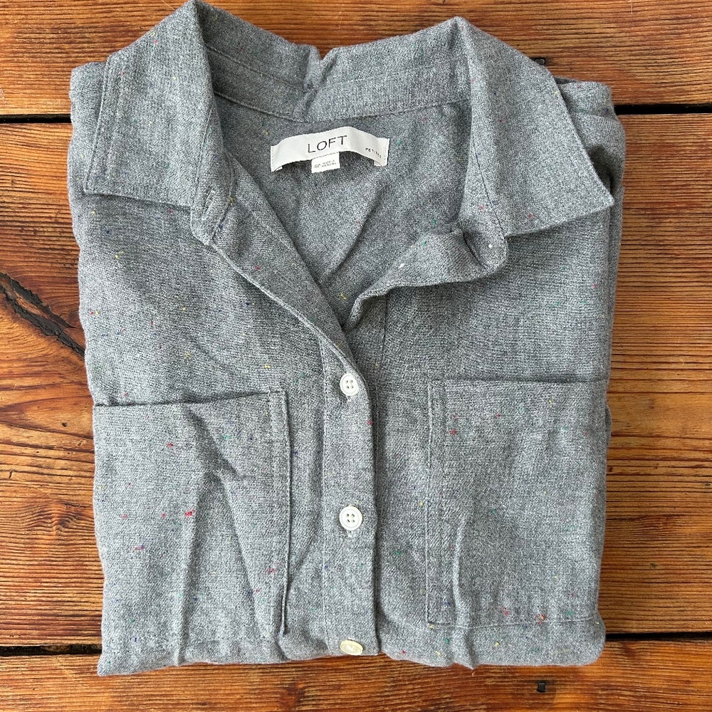 LOFT cotton flannel button down shirt
